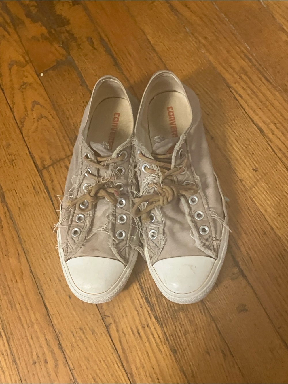 Converse Low Top Sneakers in Taupe and White